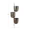 25" Dark Silver Metal Contemporary 3-Pot Hanging Planter